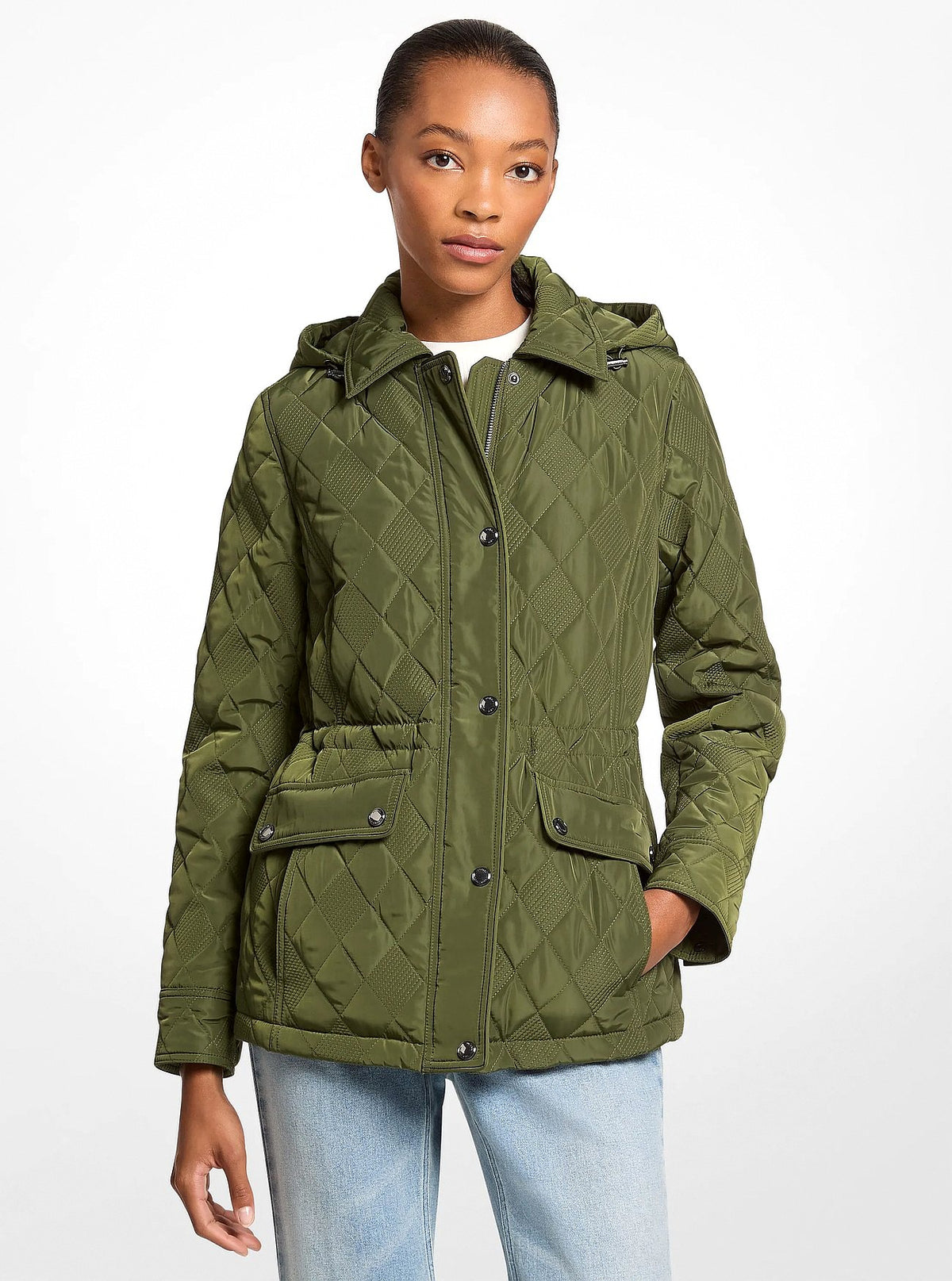 Michael Kors Quilted Jacket - AMAZON GREEN