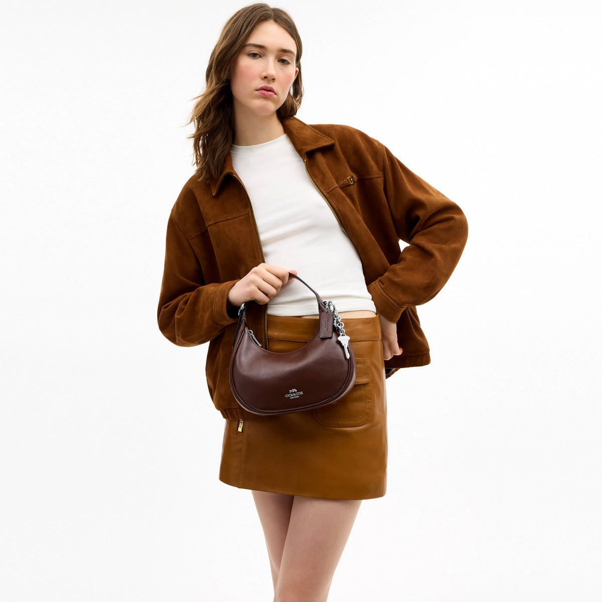 Coach Emily Shoulder Bag - Silver/Maple