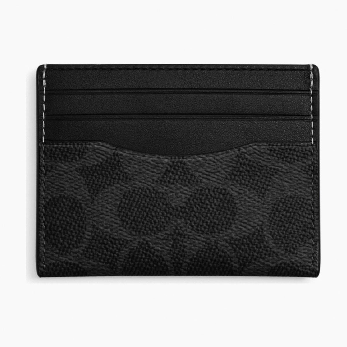 Coach Slim ID Card Case In Signature Canvas - Black Signature