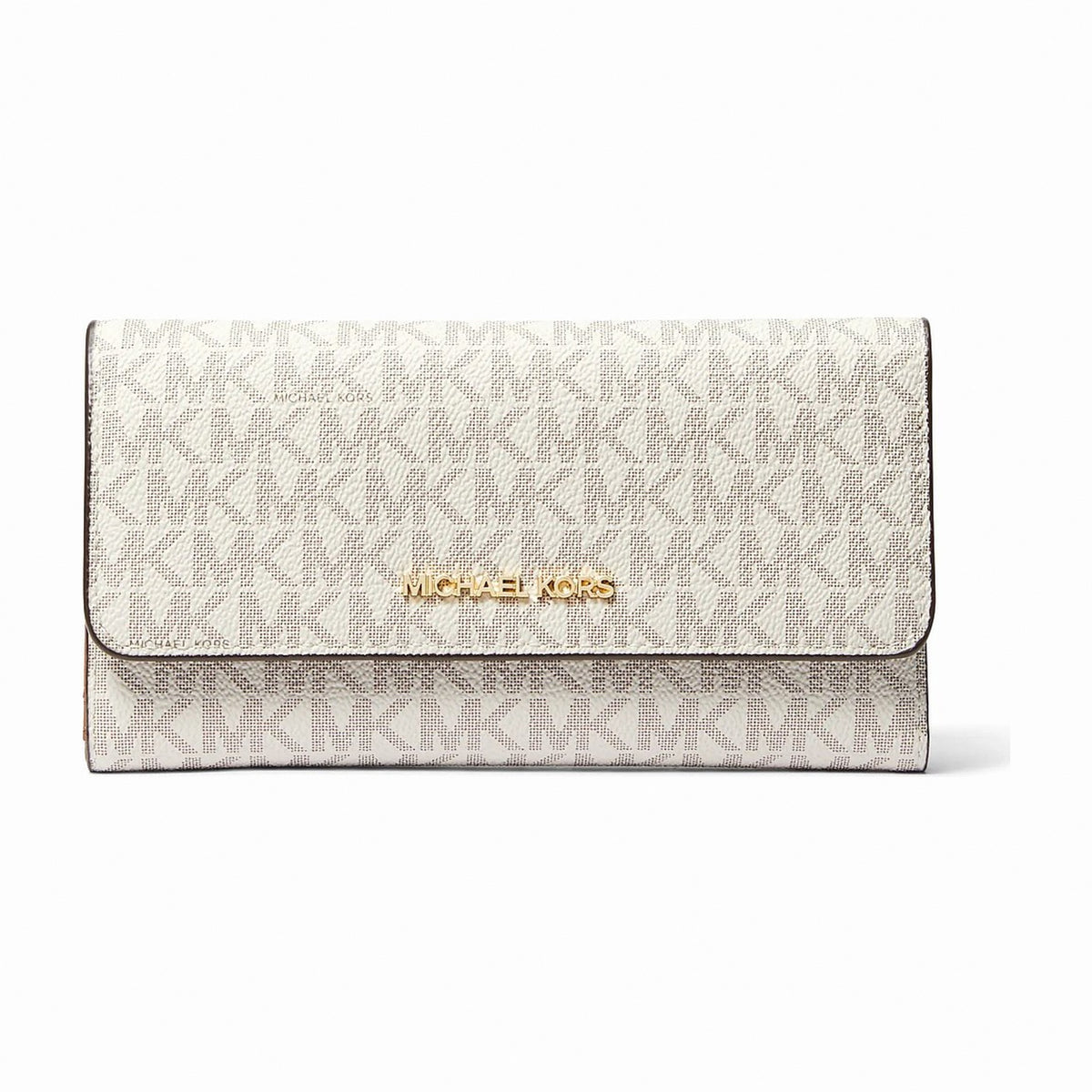 Michael Kors Jet Set Large Logo Tri-Fold Wallet - VANILLA