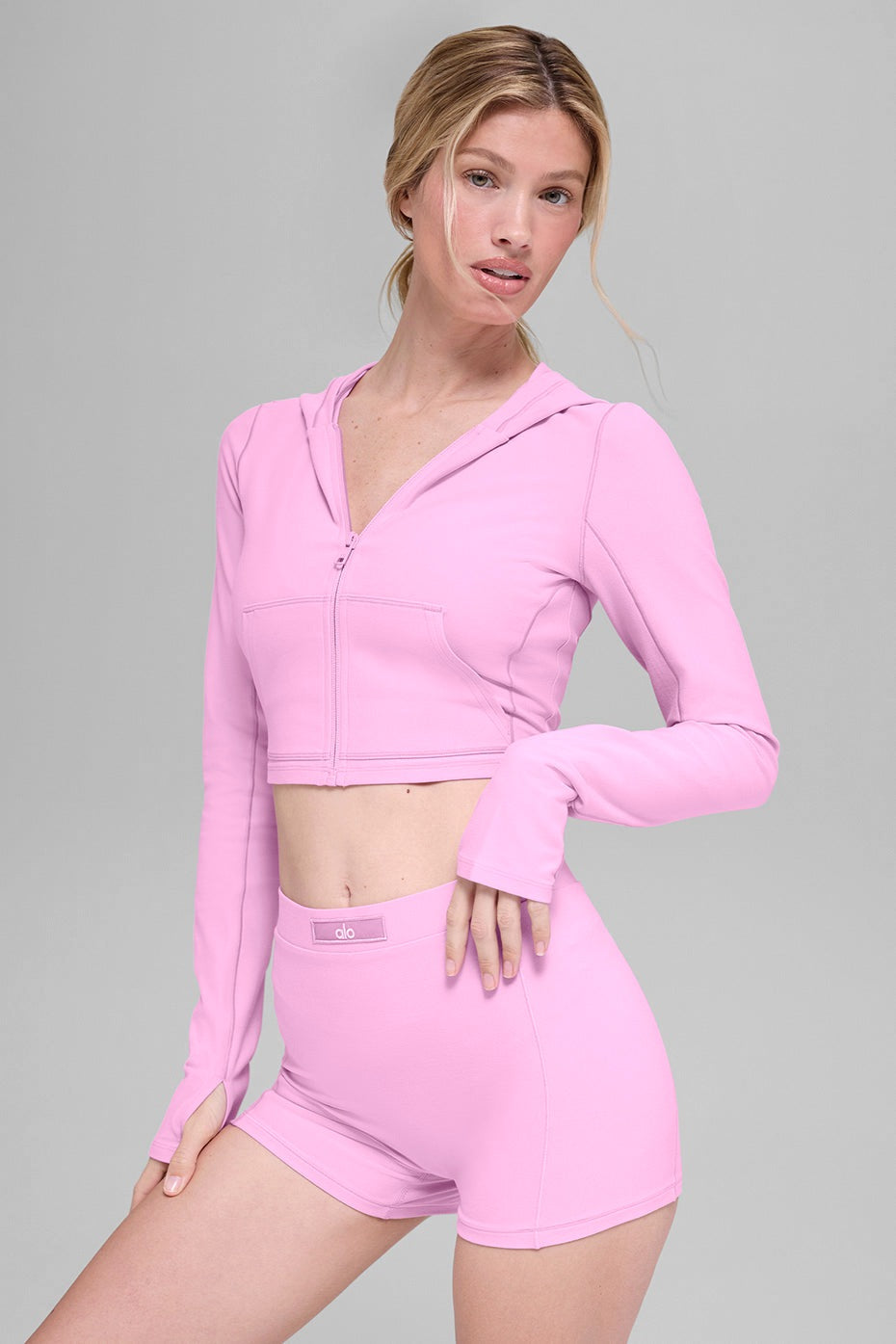 Alo Yoga Alosoft Sincere Fitted Jacket - Candy Heart Pink