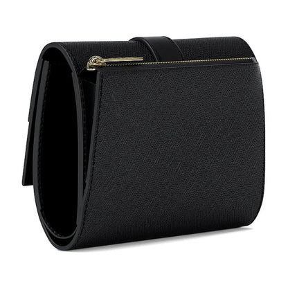 Michael Kors Greenwich Medium Saffiano Leather Trifold Wallet - BLACK