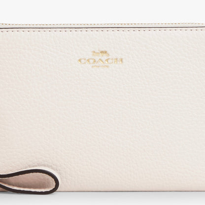 Coach Corner Zip Wristlet - Gold/Chalk