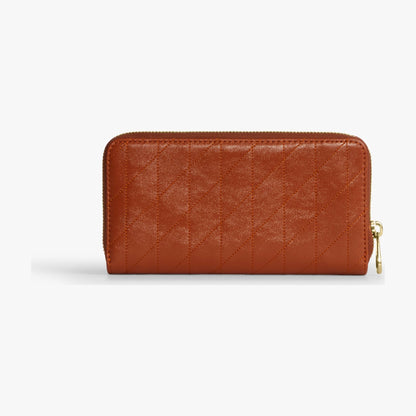 Coach Long Zip Around Wallet With Quilting - Gold/Cinnamon