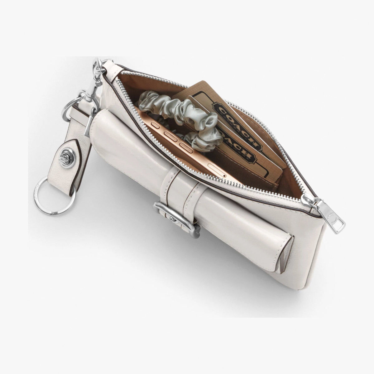 Coach Ashton Wristlet - Silver/Chalk