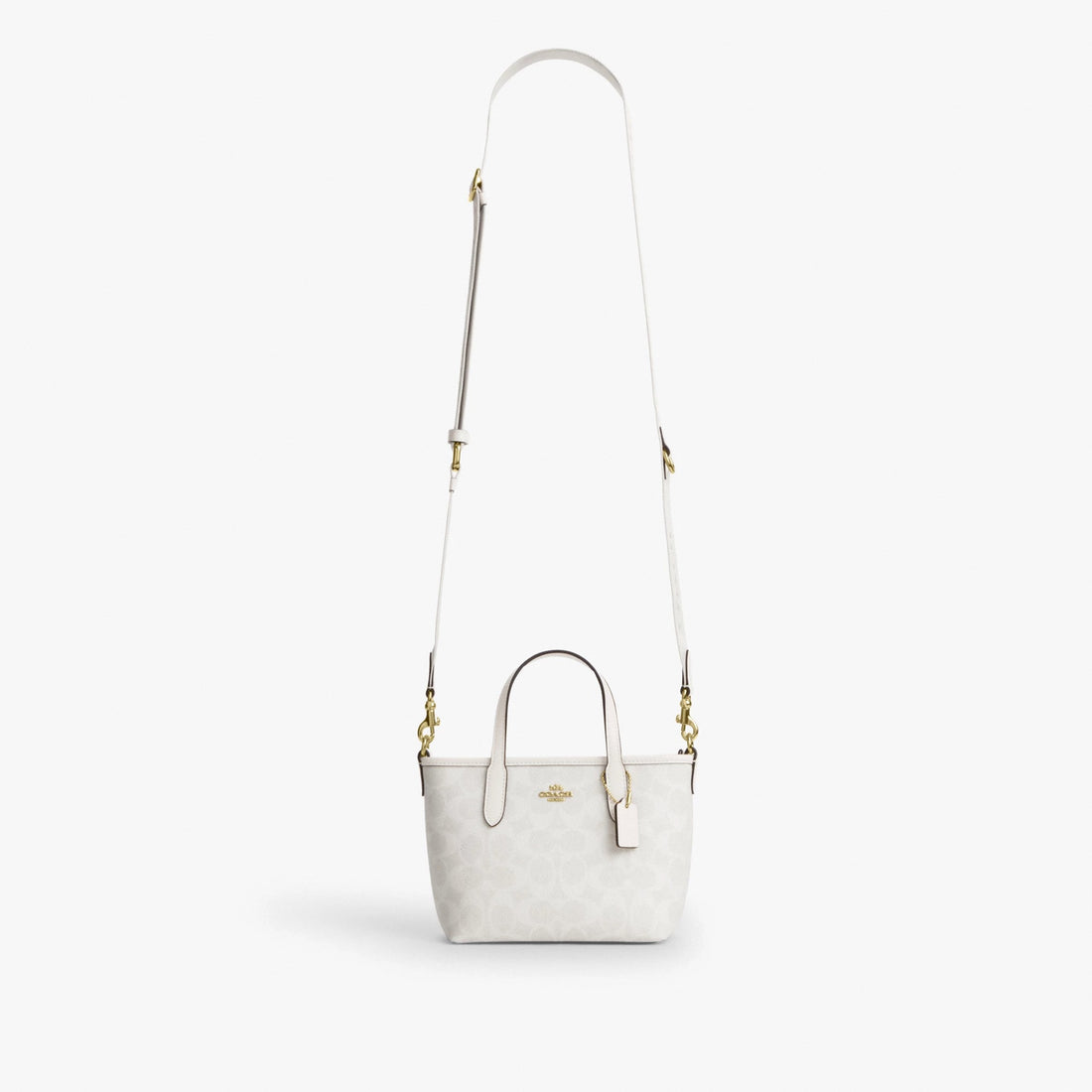 Coach City Mini Tote Bag In Signature Canvas - Gold/White/Chalk