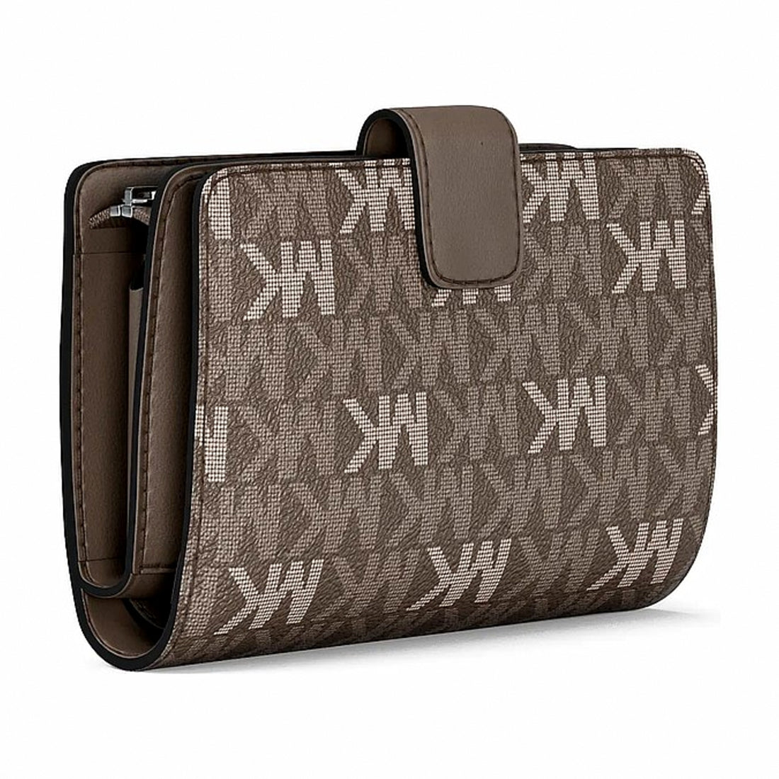 Michael Kors Jet Set Travel Medium Signature Logo Billfold Wallet - MUSHROOM