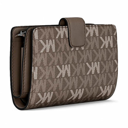 Michael Kors Jet Set Travel Medium Signature Logo Billfold Wallet - MUSHROOM