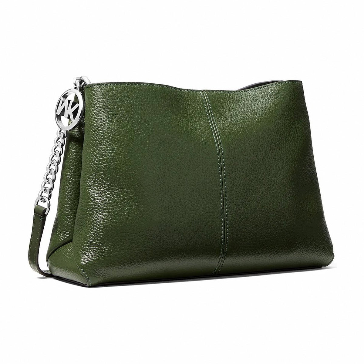 Michael Kors Christina Small Pebbled Leather Crossbody Bag - AMAZON GREEN