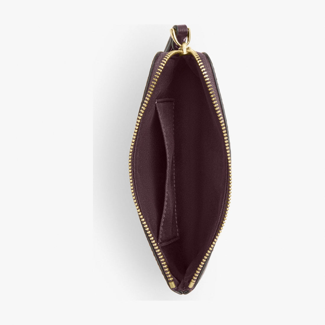 Coach Corner Zip Wristlet In Signature Canvas - Gold/Black Currant