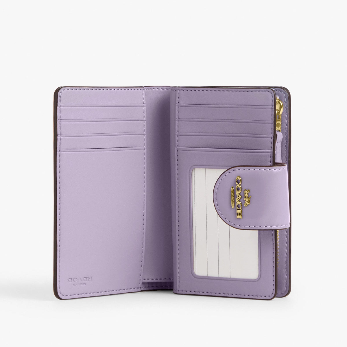 Coach Medium Corner Zip Wallet - Gold/Lilac