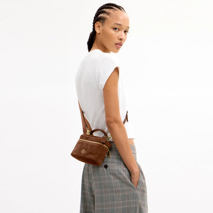 Coach Rainer Crossbody Bag 18 With Quilting - Gold/Warm Brown