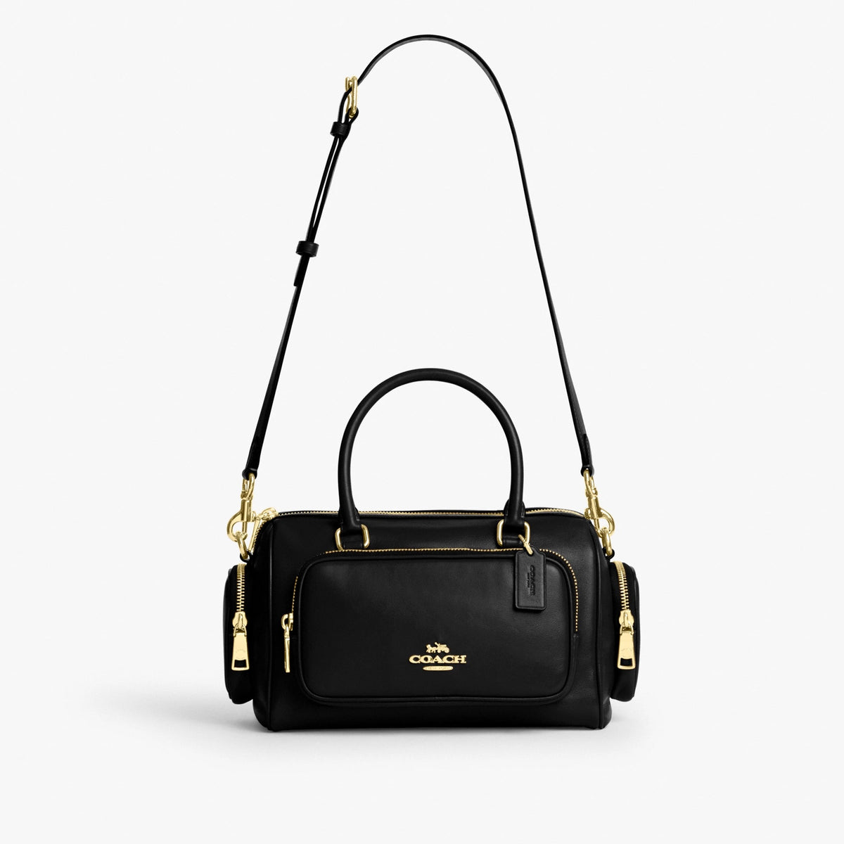 Coach Rowan Satchel Bag With Pockets - Gold/Black