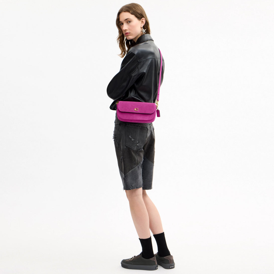 Coach Brook Flap Chain Bag - Brass/Magenta
