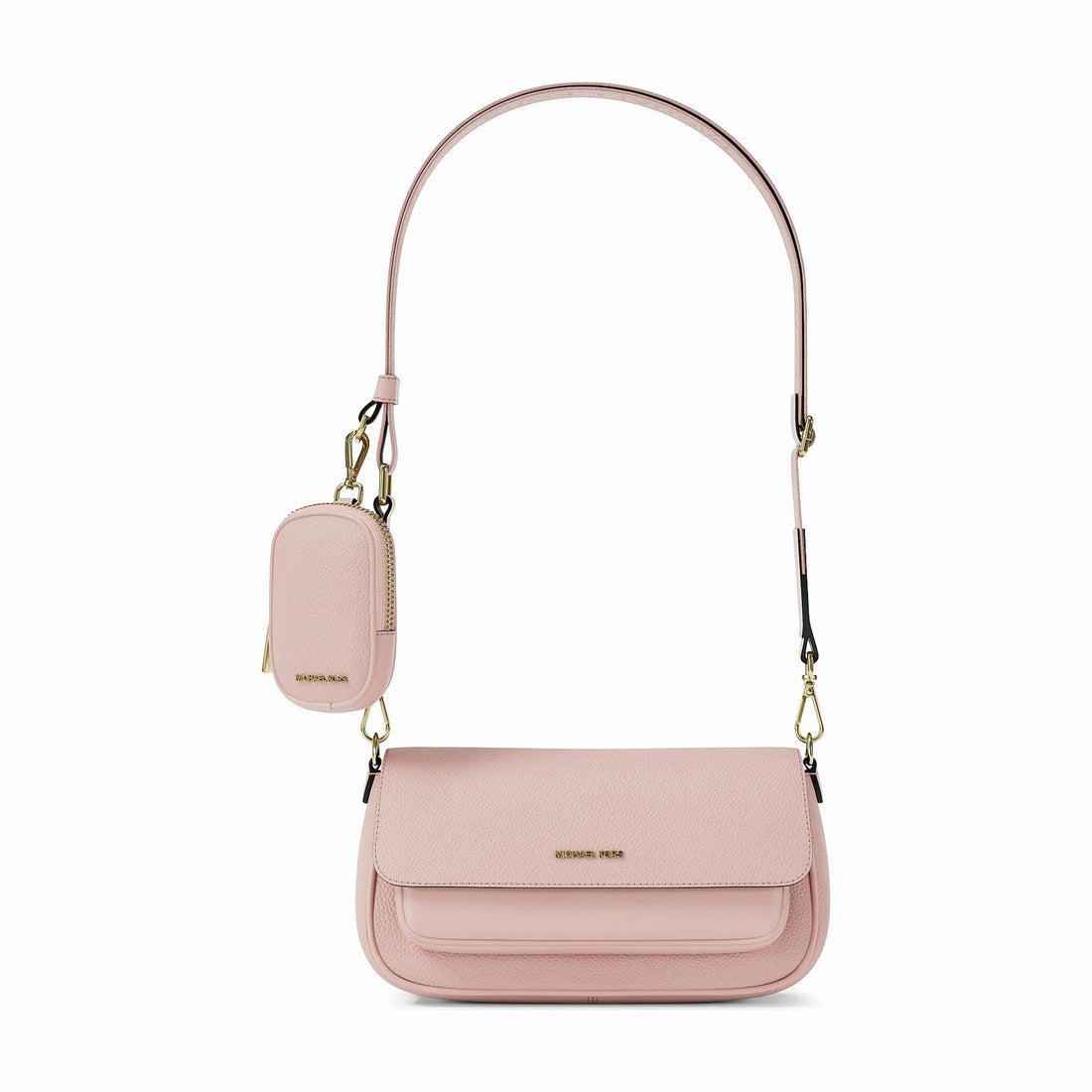 Michael Kors Jet Set Travel Small Pebbled Leather Crossbody Bag With Pouch - POWDER BLUSH