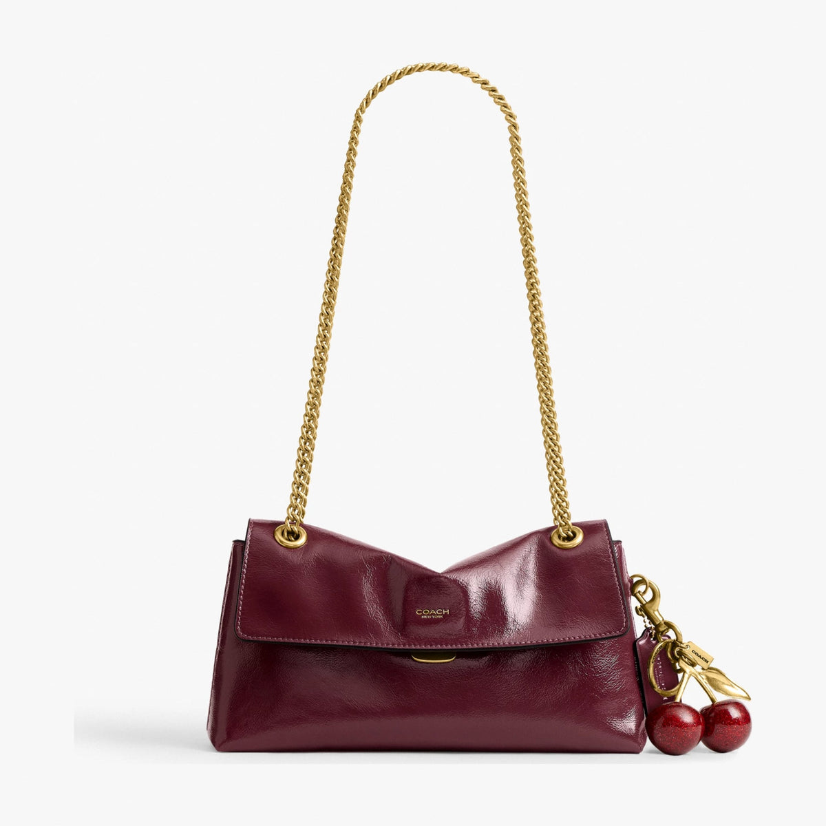 Coach Chelsea Shoulder Bag 26 With Chain - Brass/Dark Cherry