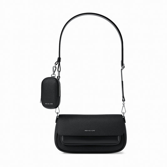 Michael Kors Jet Set Travel Small Pebbled Leather Crossbody Bag With Pouch - BLACK