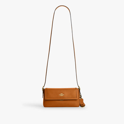 Coach Etta Small Flap Shoulder Bag - Gold/Brown