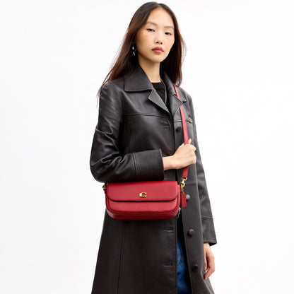 Coach Brook Flap Chain Bag With Charm Chain Strap - Brass/Poppy
