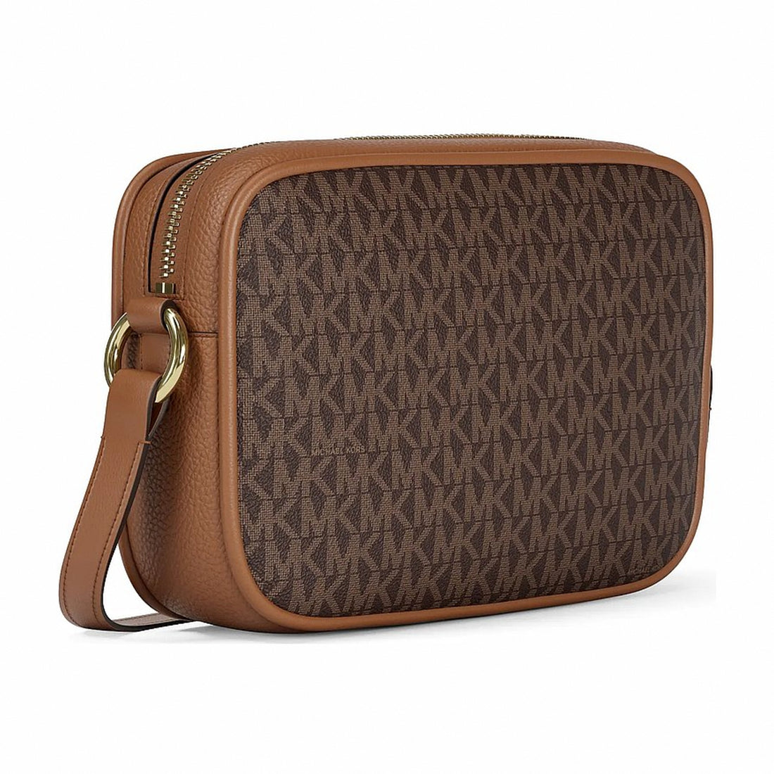 Michael Kors Jet Set Travel Large Signature logo Camera Crossbody Bag - BROWN