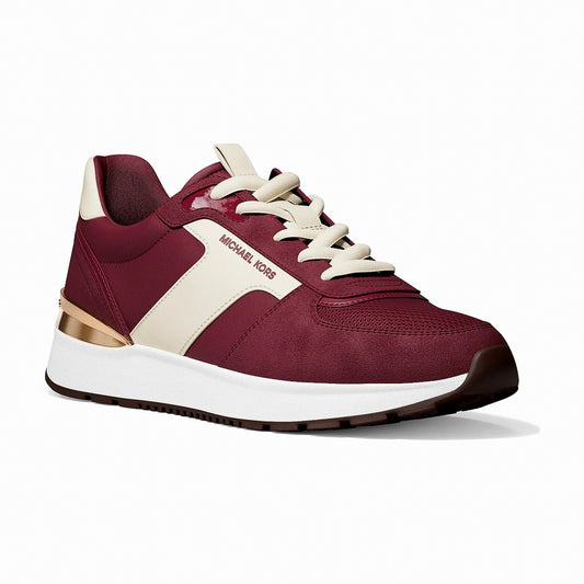 Michael Kors Remy Mixed-Media Trainer - MAROON
