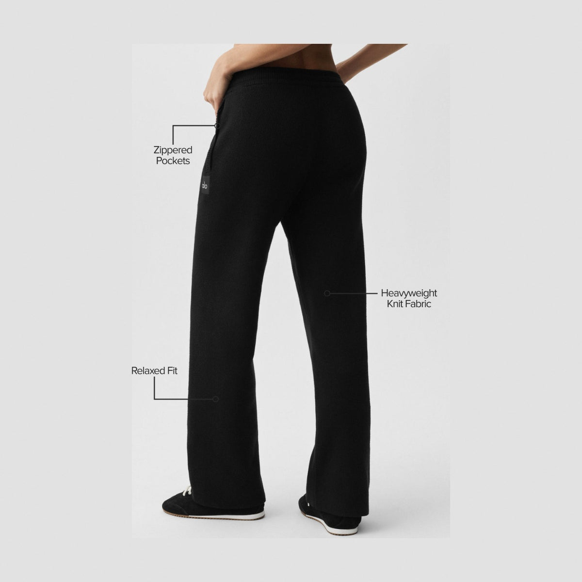 Alo Yoga Scholar Straight Leg Sweatpant - Black