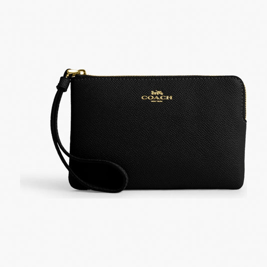 Coach Corner Zip Wristlet - Gold/Black
