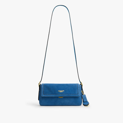 Coach Etta Small Flap Shoulder Bag - Gold/Blue Jay