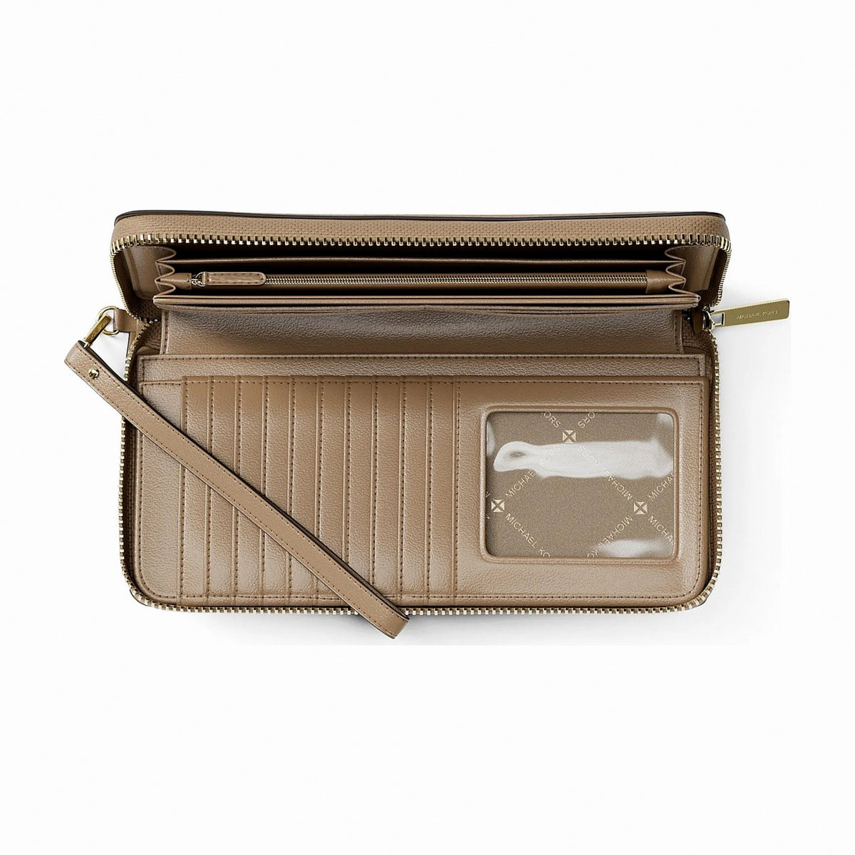 Michael Kors Jet Set Travel Large Pebbled Leather Wristlet - CAMEL