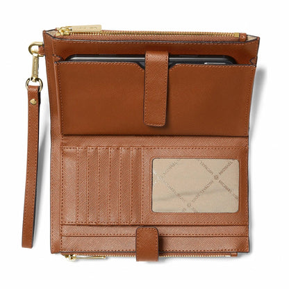 Michael Kors Jet Set Large Leather Smartphone Wristlet Wallet - LUGGAGE