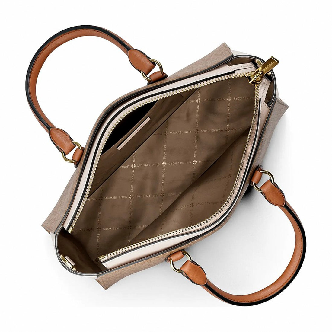 Michael Kors Arden Small Color-Block Signature Logo Messenger Bag - CAMEL MLT