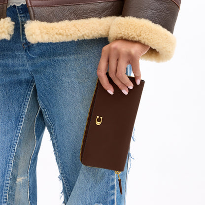 Coach Essential Slim Accordion Zip Wallet - Brass/Maple