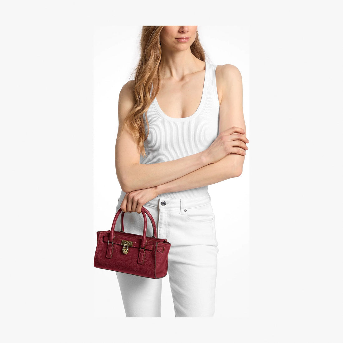 Michael Kors Hamilton Extra-Small Leather Crossbody Bag - DEEP RED