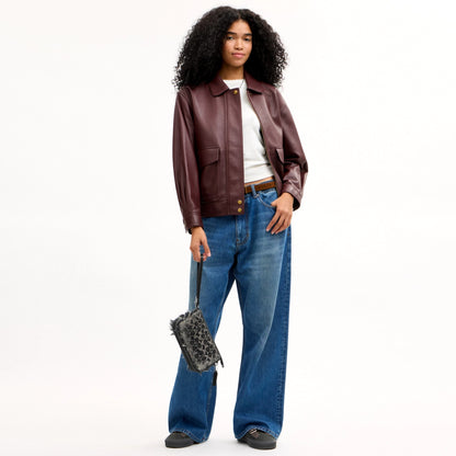 Coach Plaza Bag In Regenerative Cotton Denim With Loved Crystal Signature - Silver/Black