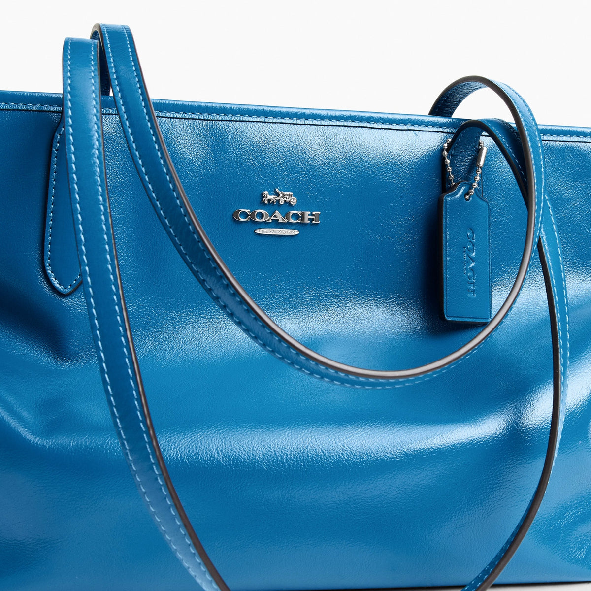 Coach Medium City Tote Bag - Silver/Blue Jay