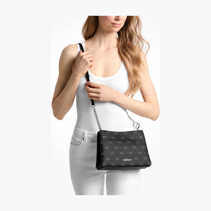 Michael Kors Christina Small Signature Logo Crossbody Bag - BLACK