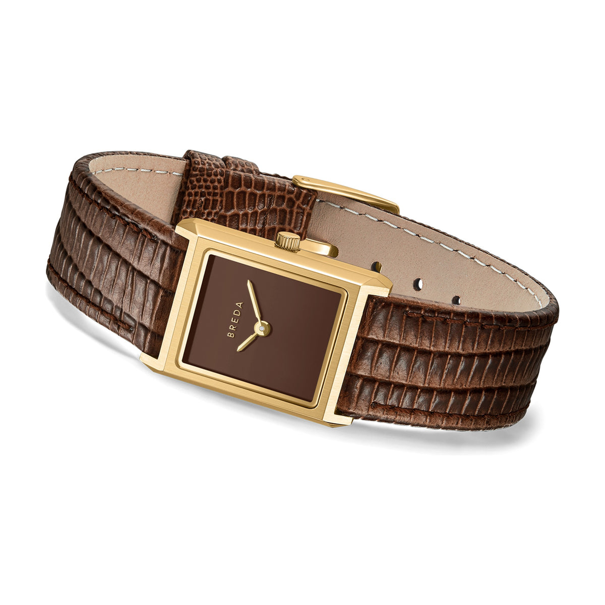 BREDA Virgil (Lizard Embossed) - Gold/Brown