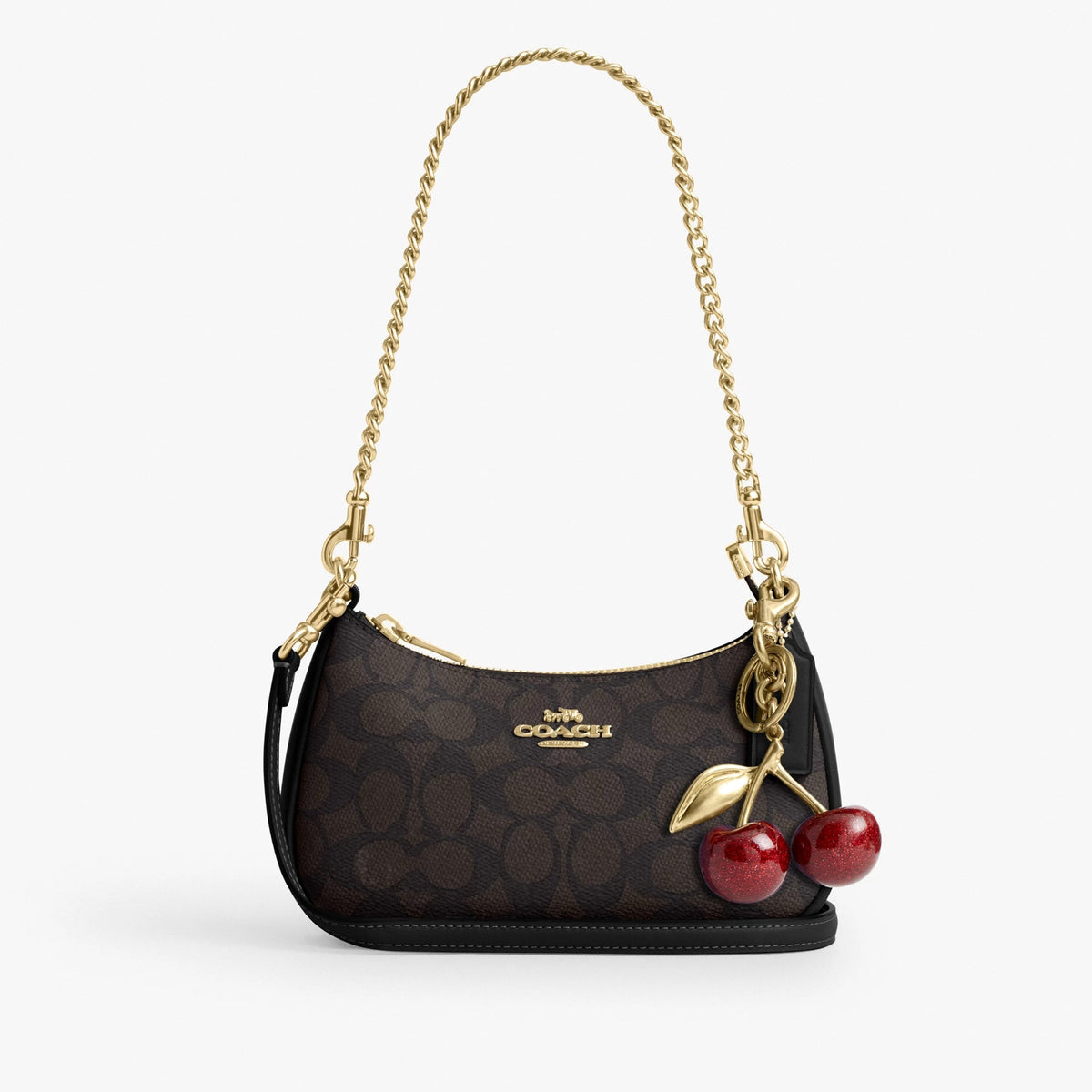 Coach Teri Mini Crossbody Bag In Signature Canvas - Gold/Walnut/Black