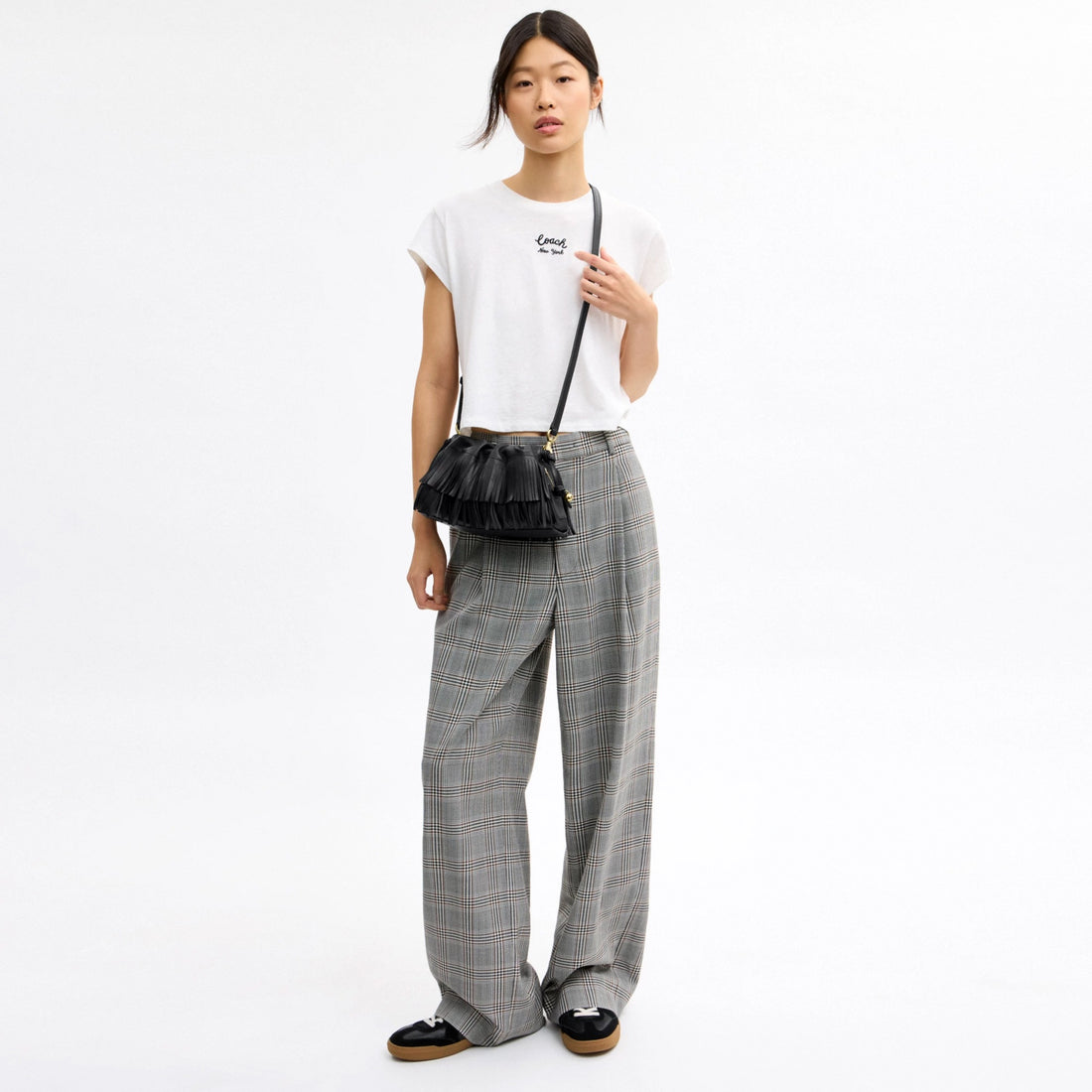 Coach Faye Shoulder Bag With Fringe - Gold/Black