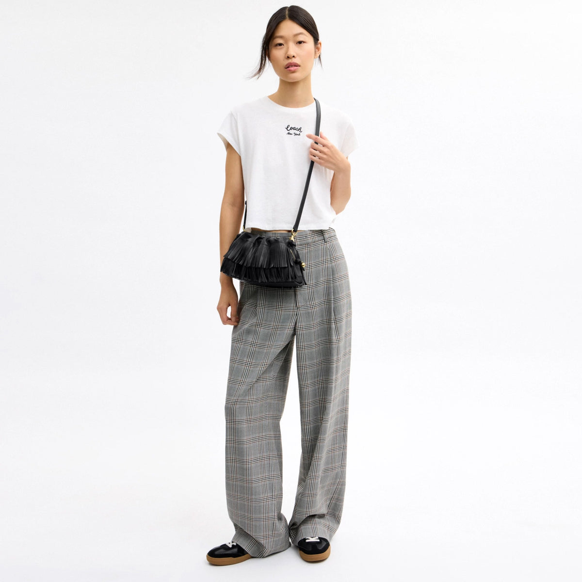 Coach Faye Shoulder Bag With Fringe - Gold/Black