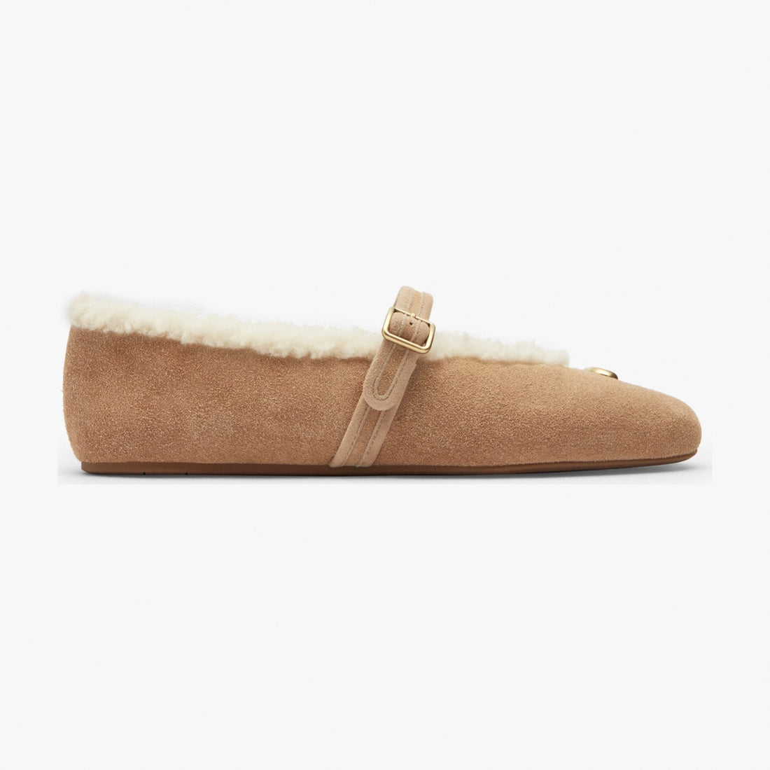 Coach Sculpted C Mary Jane In Shearling - Soft Beige