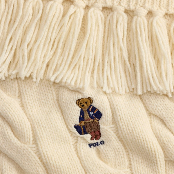 Polo Ralph Lauren Polo Bear Cable-Knit Scarf - Cream
