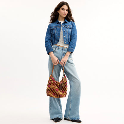 Coach Brooklyn Shoulder Bag 28 With Wooden Beading - Brass/Maple Multi
