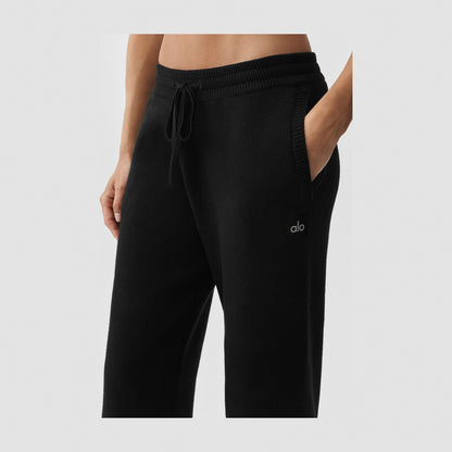 Alo Yoga Scholar Straight Leg Sweatpant - Black