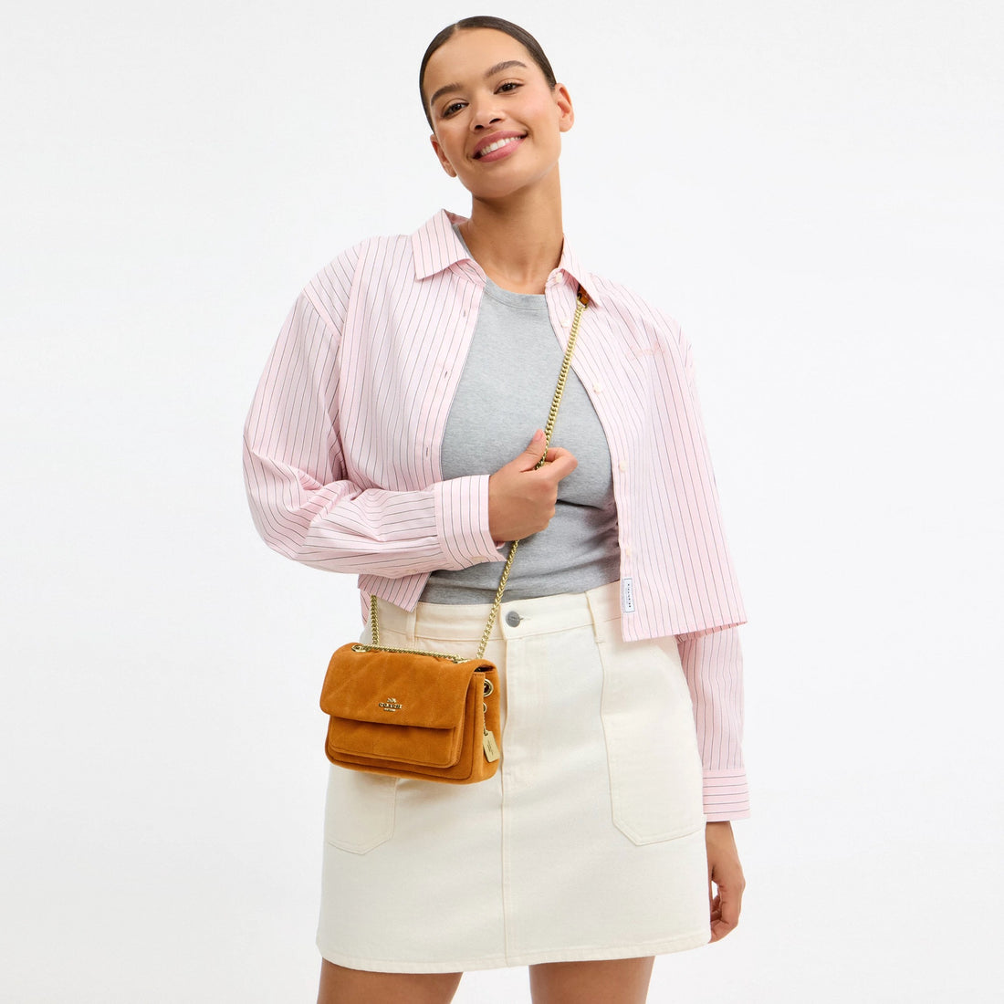 Coach Elodie Crossbody Bag 18 With Quilting - Gold/Marigold