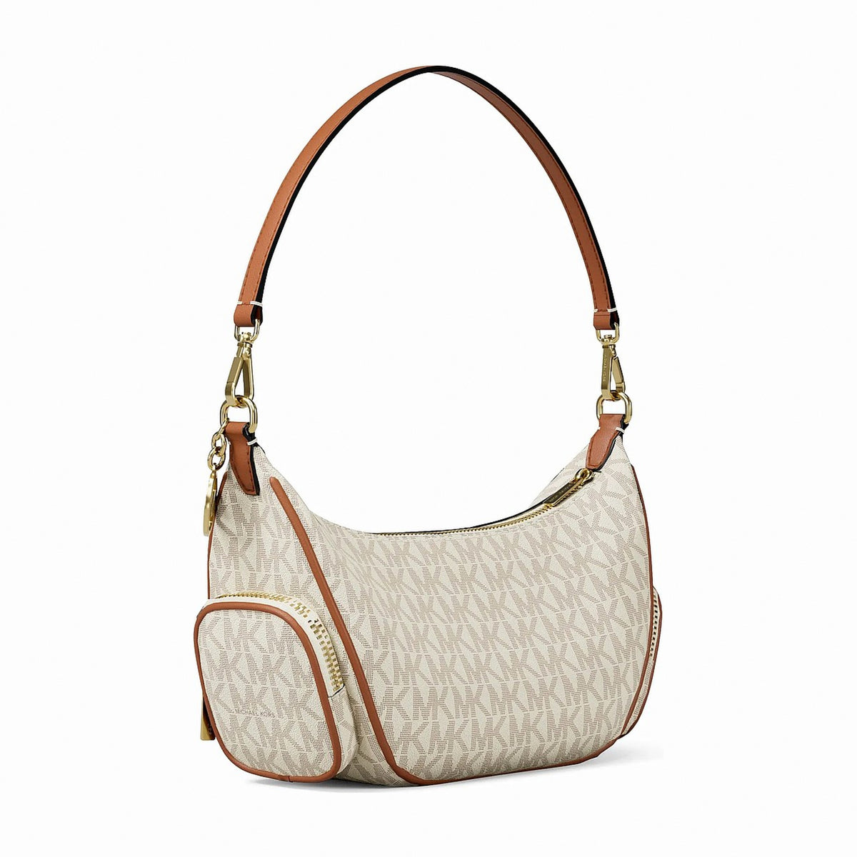 Michael Kors Merritt Small Signature Logo Convertible Shoulder Bag - VANILLA