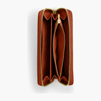 Coach Long Zip Around Wallet With Quilting - Gold/Cinnamon