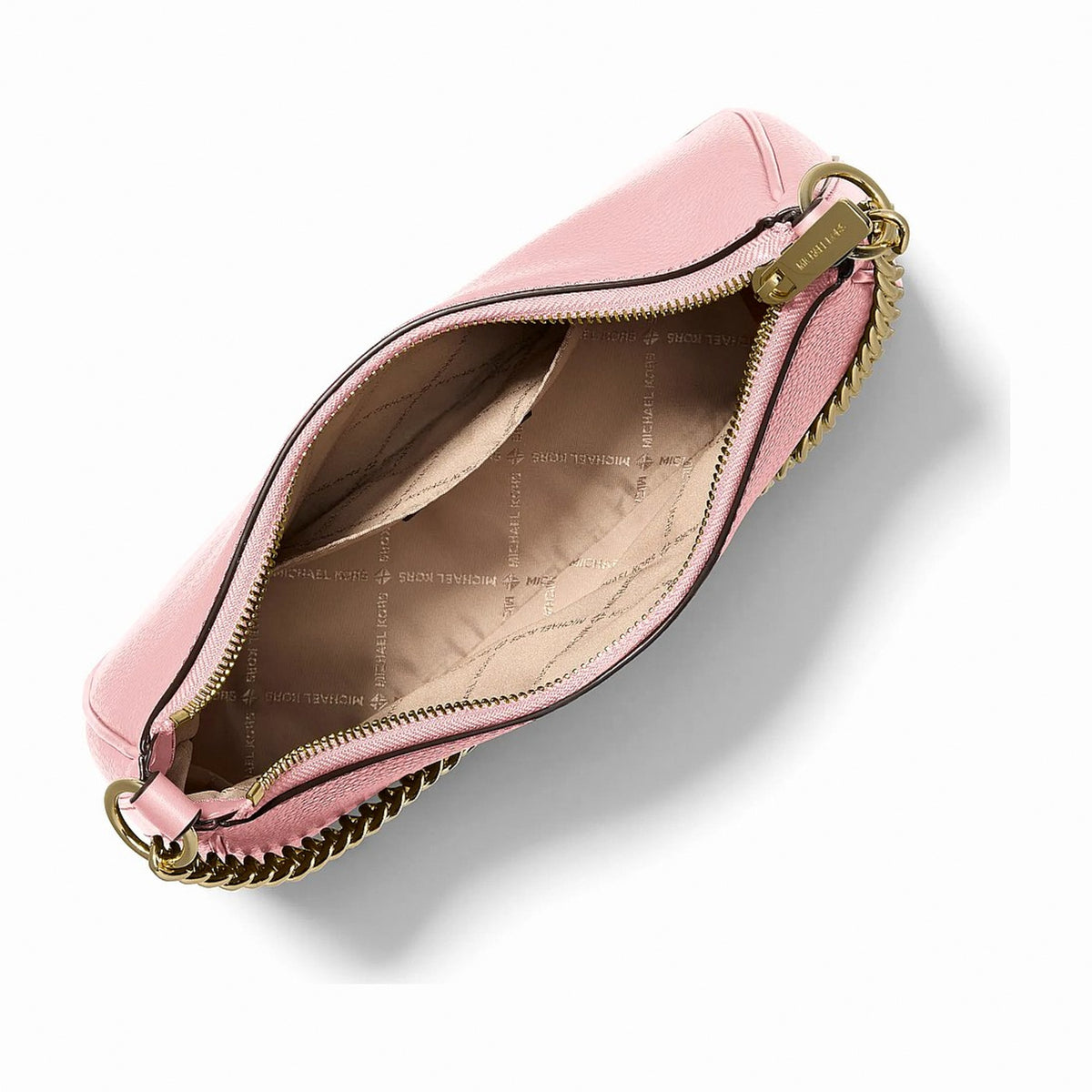 Michael Kors Jet Set Large Pebbled Leather Convertible Crossbody Bag - POWDER BLUSH