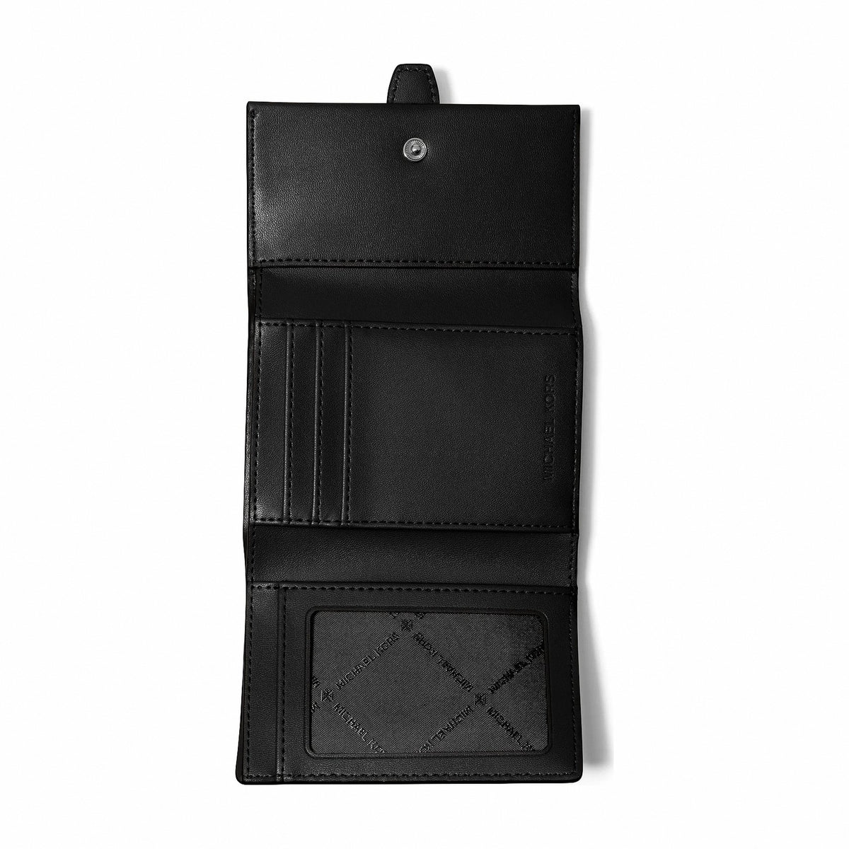 Michael Kors Greenwich Medium Leather Trifold Wallet - BLACK