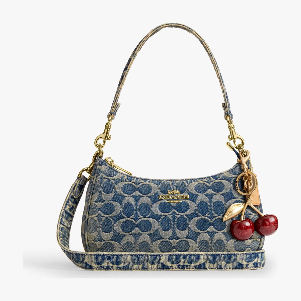Coach Teri Shoulder Bag In Signature Regenerative Cotton Denim - Gold/Denim